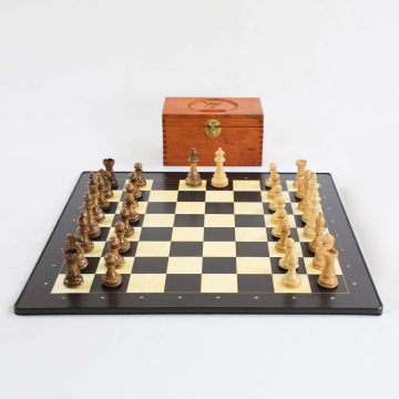 Set Bàn Cờ Phẳng - Quân Gỗ Sồi - Hộp Cờ Gỗ Hương (1)