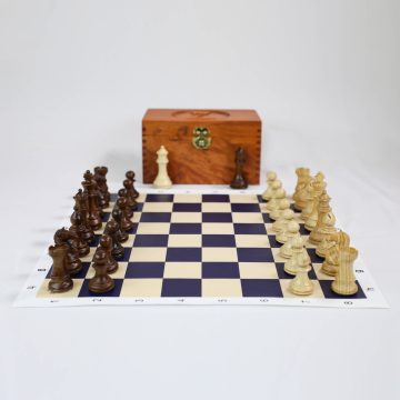 Set Cờ Canvas - Bộ Hộp Cờ Gỗ Hương - Quân Cờ Superior Gỗ Sồi Sáng Tối